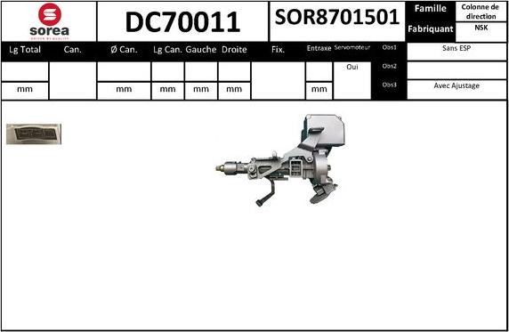 EAI DC70011 - Рульова колонка autocars.com.ua