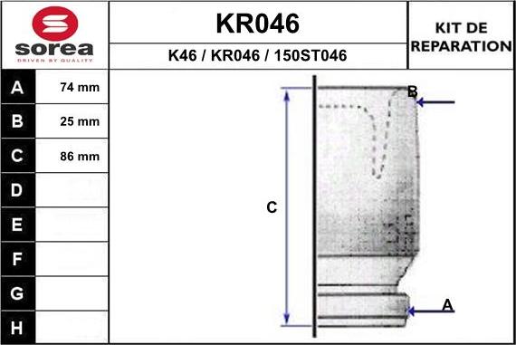 EAI KR046 - Пильник, приводний вал autocars.com.ua