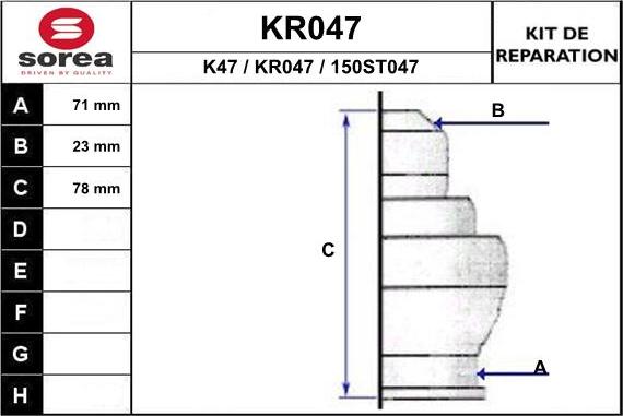 EAI KR047 - Пильник, приводний вал autocars.com.ua