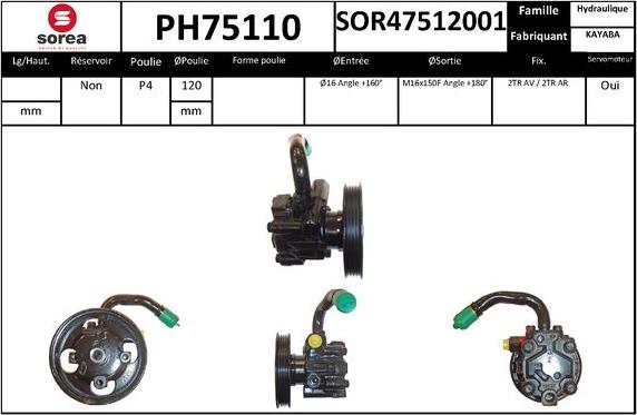 EAI PH75110 - Гідравлічний насос, рульове управління, ГУР autocars.com.ua
