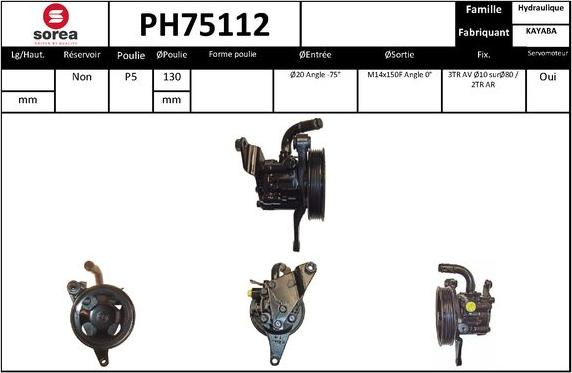 EAI PH75112 - Гідравлічний насос, рульове управління, ГУР autocars.com.ua