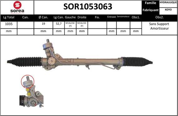 EAI SOR1053063 - Рульовий механізм, рейка autocars.com.ua