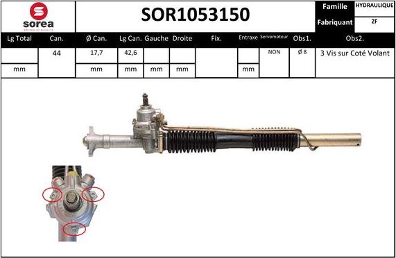 EAI SOR1053150 - Рульовий механізм, рейка autocars.com.ua