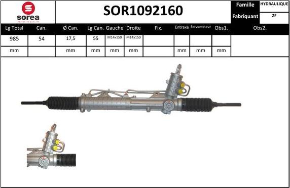 EAI SOR1092160 - Рульовий механізм, рейка autocars.com.ua