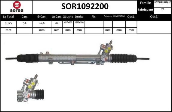 EAI SOR1092200 - Рульовий механізм, рейка autocars.com.ua