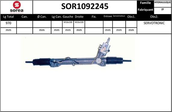 EAI SOR1092245 - Рульовий механізм, рейка autocars.com.ua