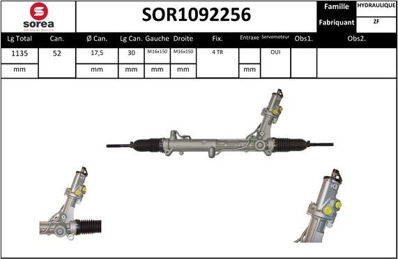 EAI SOR1092256 - Рульовий механізм, рейка autocars.com.ua