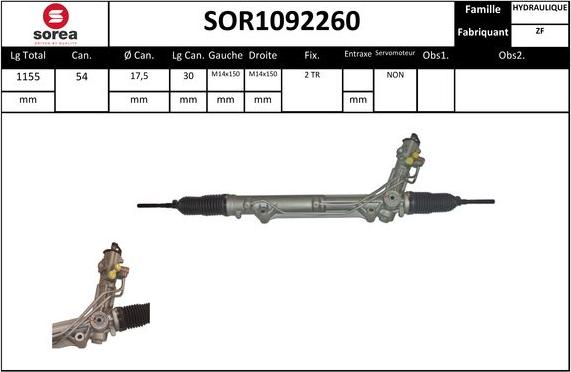 EAI SOR1092260 - Рульовий механізм, рейка autocars.com.ua