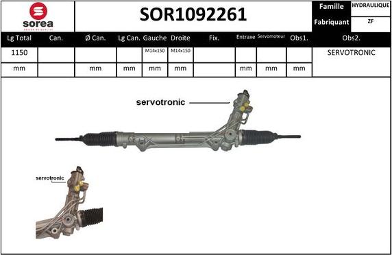 EAI SOR1092261 - Рульовий механізм, рейка autocars.com.ua