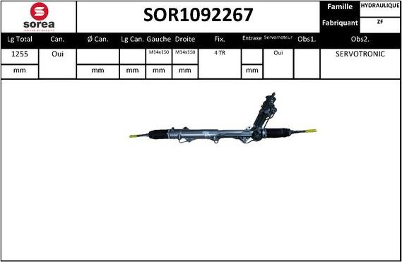 EAI SOR1092267 - Рульовий механізм, рейка autocars.com.ua