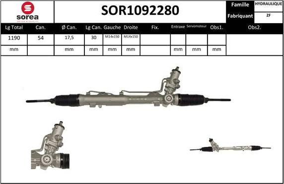 EAI SOR1092280 - Рульовий механізм, рейка autocars.com.ua