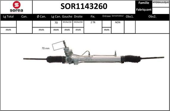 EAI SOR1143260 - Рульовий механізм, рейка autocars.com.ua