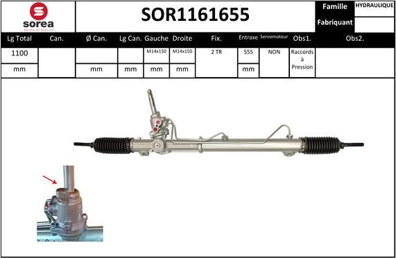 EAI SOR1161655 - Рульовий механізм, рейка autocars.com.ua