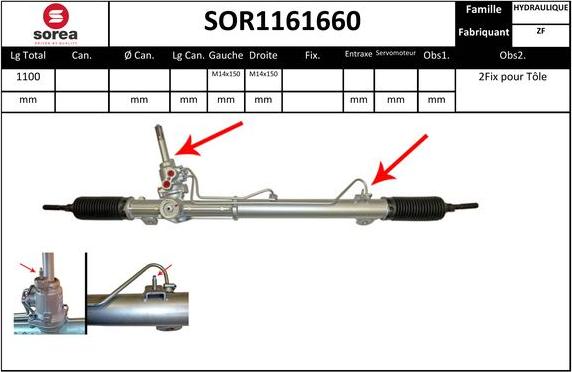 EAI SOR1161660 - Рульовий механізм, рейка autocars.com.ua