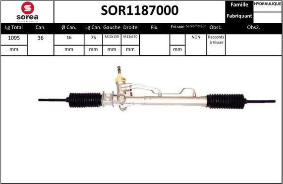 EAI SOR1187000 - Рульовий механізм, рейка autocars.com.ua