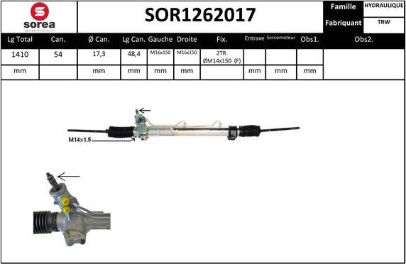 EAI SOR1262017 - Рульовий механізм, рейка autocars.com.ua