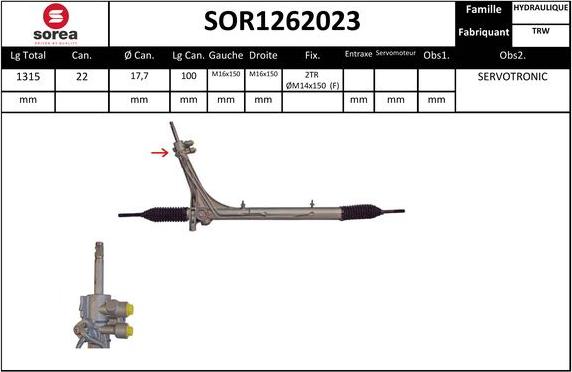 EAI SOR1262023 - Рулевой механизм, рейка autodnr.net