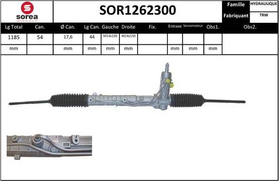 EAI SOR1262300 - Рулевой механизм, рейка avtokuzovplus.com.ua