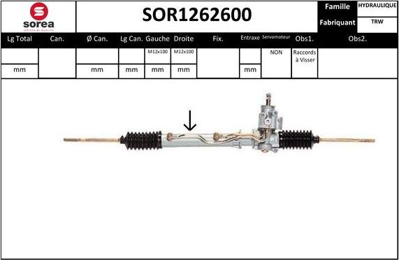 EAI SOR1262600 - Рулевой механизм, рейка avtokuzovplus.com.ua