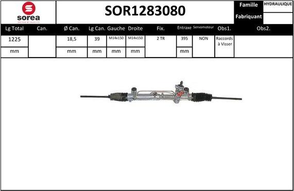 EAI SOR1283080 - Рульовий механізм, рейка autocars.com.ua
