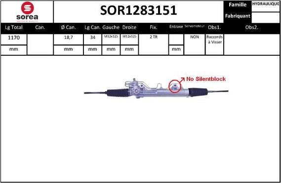 EAI SOR1283151 - Рулевой механизм, рейка avtokuzovplus.com.ua