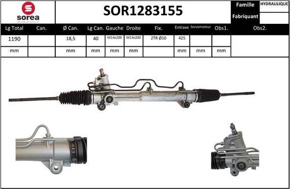 EAI SOR1283155 - Рульовий механізм, рейка autocars.com.ua
