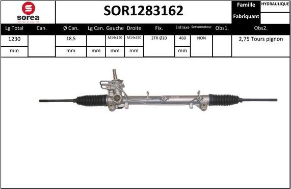 EAI SOR1283162 - Рульовий механізм, рейка autocars.com.ua