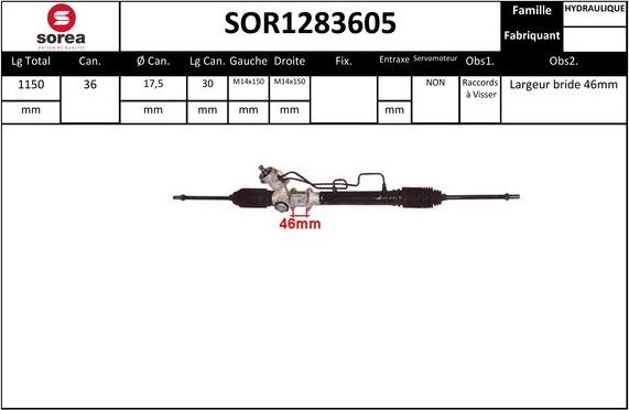 EAI SOR1283605 - Рульовий механізм, рейка autocars.com.ua