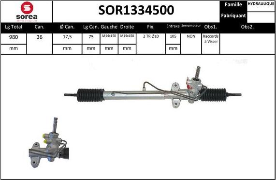EAI SOR1334500 - Рулевой механизм, рейка autodnr.net