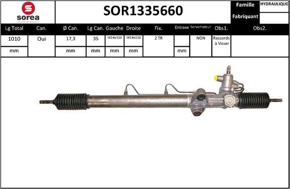 EAI SOR1335660 - Рульовий механізм, рейка autocars.com.ua