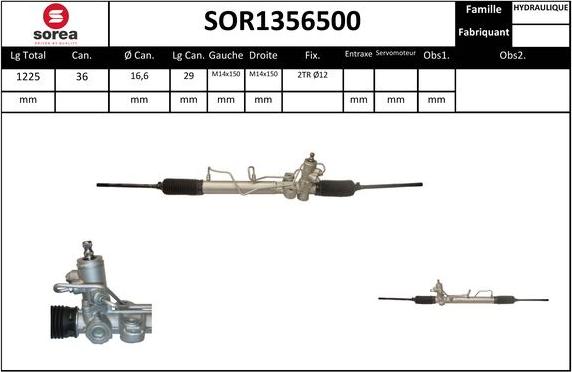 EAI SOR1356500 - Рульовий механізм, рейка autocars.com.ua