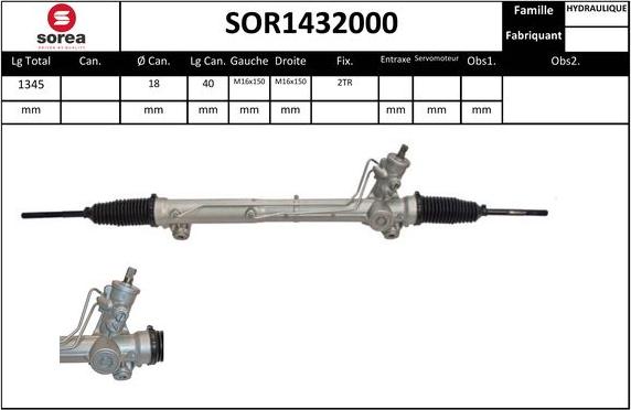 EAI SOR1432000 - Рульовий механізм, рейка autocars.com.ua