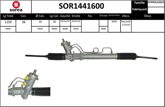 EAI SOR1441600 - Рульовий механізм, рейка autocars.com.ua