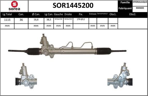 EAI SOR1445200 - Рульовий механізм, рейка autocars.com.ua