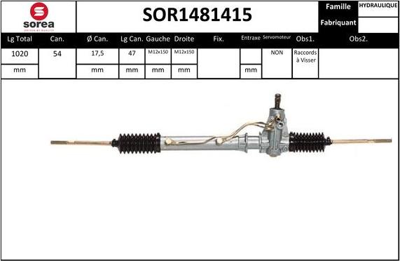 EAI SOR1481415 - Рулевой механизм, рейка avtokuzovplus.com.ua