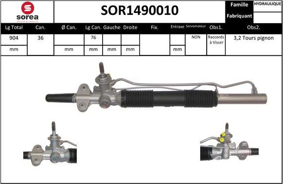 EAI SOR1490010 - Рульовий механізм, рейка autocars.com.ua