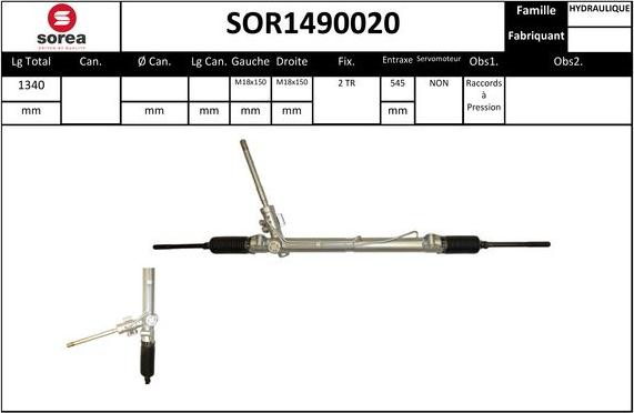 EAI SOR1490020 - Рульовий механізм, рейка autocars.com.ua