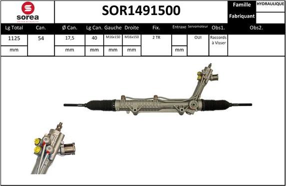 EAI SOR1491500 - Рульовий механізм, рейка autocars.com.ua