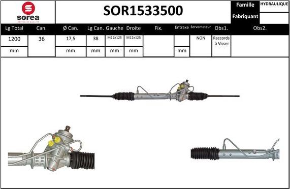 EAI SOR1533500 - Рульовий механізм, рейка autocars.com.ua