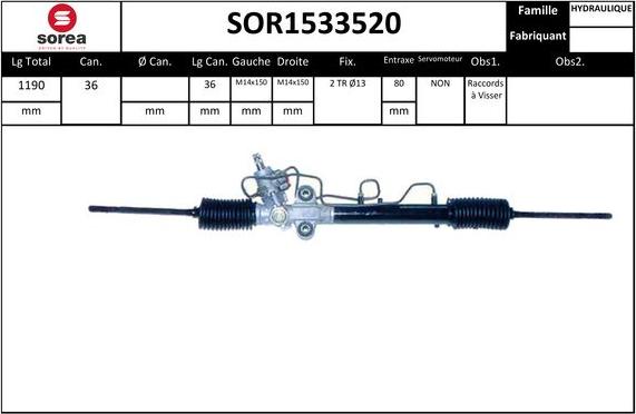 EAI SOR1533520 - Рульовий механізм, рейка autocars.com.ua