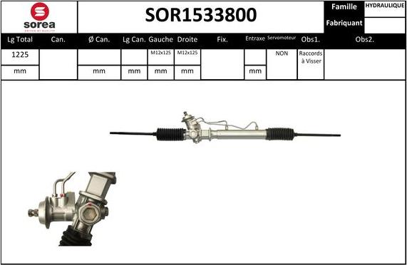 EAI SOR1533800 - Рульовий механізм, рейка autocars.com.ua