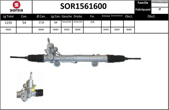 EAI SOR1561600 - Рульовий механізм, рейка autocars.com.ua