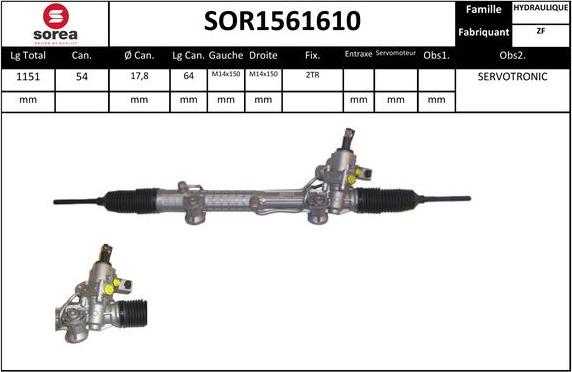 EAI SOR1561610 - Рульовий механізм, рейка autocars.com.ua