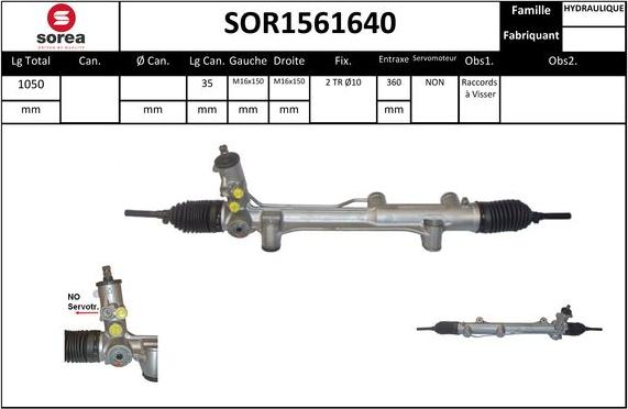 EAI SOR1561640 - Рульовий механізм, рейка autocars.com.ua