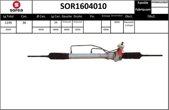 EAI SOR1604010 - Рульовий механізм, рейка autocars.com.ua