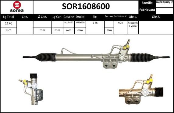 EAI SOR1608600 - Рульовий механізм, рейка autocars.com.ua