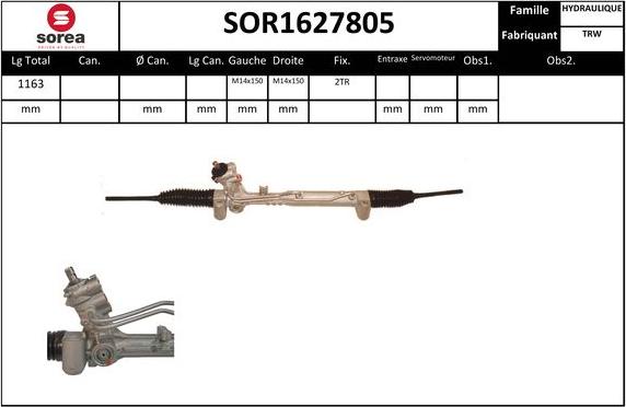 EAI SOR1627805 - Рульовий механізм, рейка autocars.com.ua