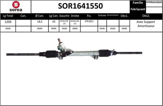 EAI SOR1641550 - Рульовий механізм, рейка autocars.com.ua