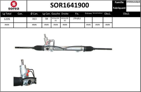 EAI SOR1641900 - Рульовий механізм, рейка autocars.com.ua