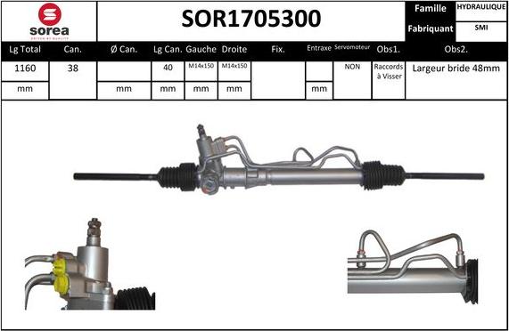 EAI SOR1705300 - Рульовий механізм, рейка autocars.com.ua